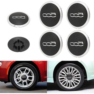 Brenzoos - Set van 4 witte wieldoppen voor FIAT 500 2012-2022, facelift upgrade accessoires van hoogwaardig ABS materiaal