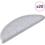 vidaXL - Trapmatten - Lichtgrijs - 20 stuks - Halfrond - 56x17x3 cm