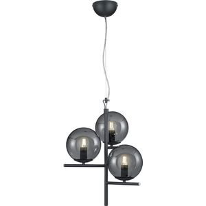 LED Hanglamp - Hangverlichting - Trion Pora - E14 Fitting - Rond - Mat Antraciet - Aluminium
