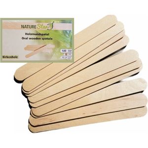 NatureStar - Houten Spatels - Hout - 100 Stuks in Hygiënische Dispenserdoos