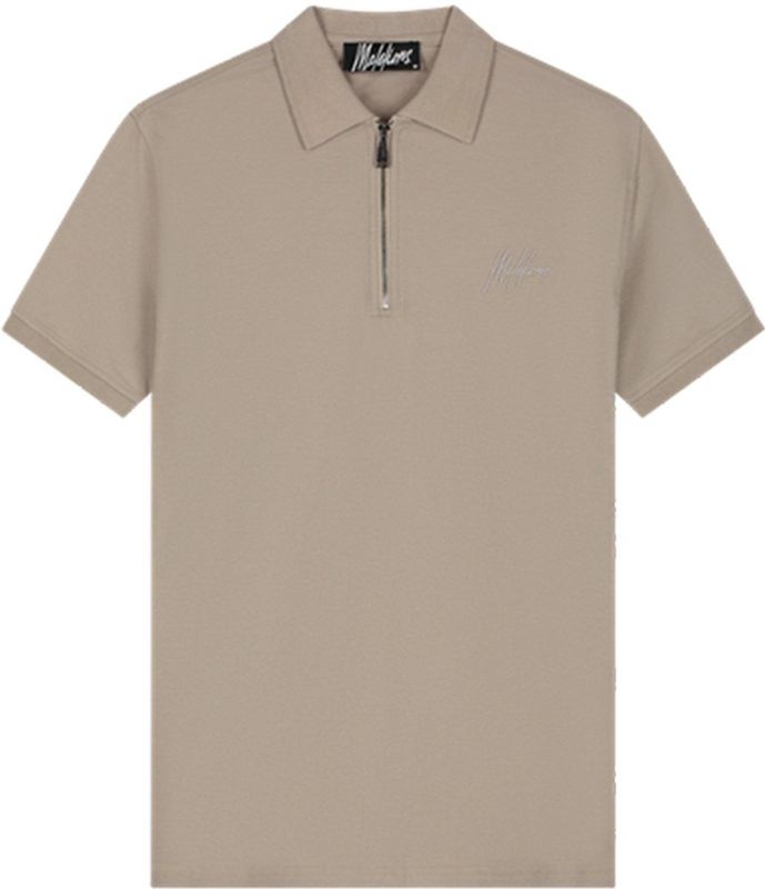 Malelions - Zip Polo - Taupe - Katoenmix