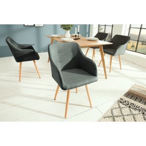 Retro design stoel SCANDINAVIA MEISTERSTÜCK grijs met armleuning - 36823