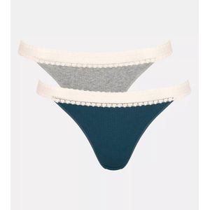 SLOGGI Go Ribbed Tanga BLAUW S