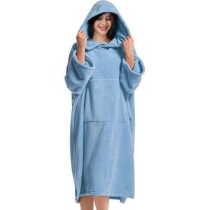 Bovista Omkleed Handdoek - Surf Poncho - Volwassenen - Dames & Heren - Zacht - Blauw