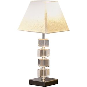Tafellamp - Lampen - Tafellamp woonkamer/slaapkamer - Stoffen lampenkap - Modern - Kristallen