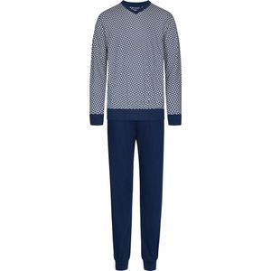 Pastunette for Men - Heren Pyjama set Victor - Wit / Blauw - Katoen - Maat 3XL