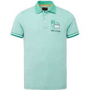 PME Legend - Two Tone Pique Polo Groen - Modern-fit - Heren Poloshirt Maat M