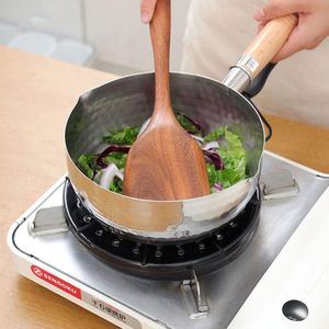 Roestvrij stalen Yukihira mand - Multifunctionele braadpan met houten handvat voor noedelsoep