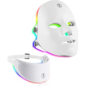 Comnox - LED Gezichtsmasker en Nek Masker - 7 Kleuren Lichttherapie - Huidverjonging, Anti-acne en Rimpelverzorging