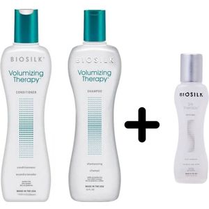BioSilk Volumizing Voordeelset - 2x355ml + Gratis Biosilk Silk Therapy 67ml