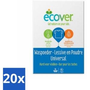 20 x Ecover - Waspoeder Universal - Voor witte & bonte was - 1,2 kg - Ecover Waspoeder Universal - Waspoeder - Wasmiddel - Waspoeder Voor Witte Was - Waspoeder Voor Bonte Was