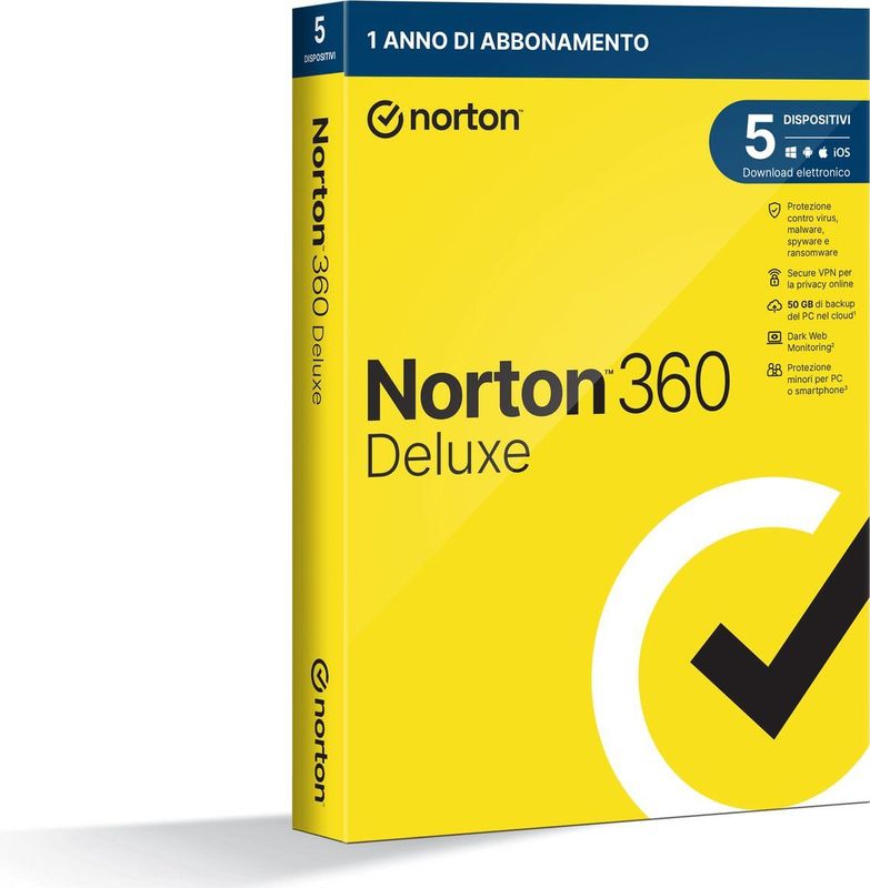 NortonLifeLock Norton 360 Deluxe Antivirusbeveiliging Italiaans 1 licentie(s) 1 jaar