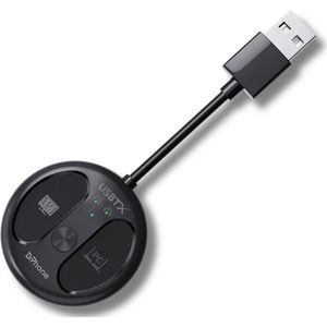 DrPhone WaveCast Bluetooth 5.4 Audio Zender (Transmitter) – USB Plug & Play – 50m Bereik – Ultra Low Latency – Twee Bluetooth-koptelefoons of speakers tegelijk koppelen – Geschikt voor TV, PC, Laptop, Switch & PS5 - Zwart