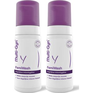 Multi-Gyn FemiWash Mousse 2 x 100 ml - Vaginale verzorging voor dagelijkse Intieme Hygiene, mild en zeepvrij voor een optimale Vaginale gezondheid, geschikt voor gevoelige huid