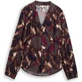 Tom Tailor - Klassieke Blouse - Bruin - Met Print All-over
