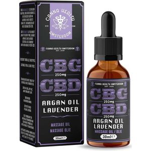 Canna Health Amsterdam - Massage Oil: Argan Oil & Lavender – 250 mg CBD, 250 mg CBG