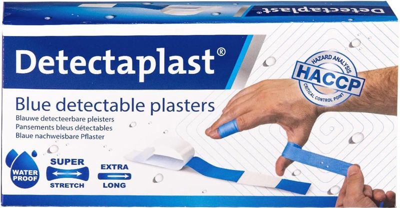Detectaplast - Premium - Blauwe Pleisters - Metaaldetecteerbaar - Waterdicht - 180 x 20 mm - 100 Stuks