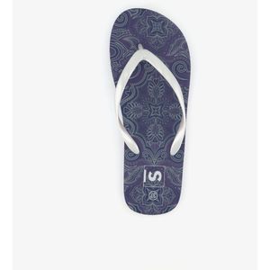 Dames teenslippers met print blauw - Maat 36