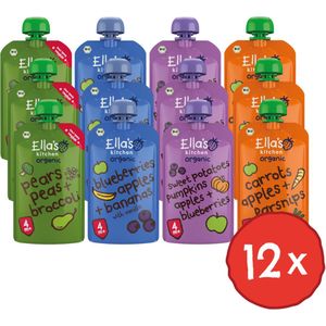 Ella's kitchen 12 stuks Knijpzakjes Mix Pakket