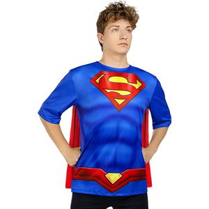 FUNIDELIA Superman Kotuum voor mannen - Shirt en Cape - Maat: L-XL - Rood