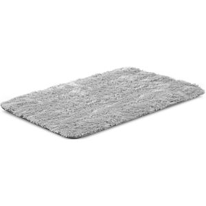 Hondenbedmat 50x70 cm shaggy lichtgrijs antislip