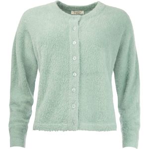 NED Vest Frino Ls Rmj Furry Knit 25w1 U172 06 3002 Cameo Blue Dames Maat - S