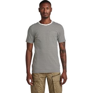G-Star Raw Stripe Slim R T Polo's & T-shirts Heren - Polo shirt - Wit - Maat XXL