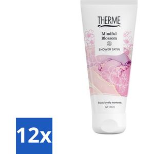 12 x Therme - Mindful Blossom - Douchegel - Verfrissend - Verzorgend - 200ml - Douchegel - Bloesemgeur - Pioenroos - Verfrissend - Verzorgend