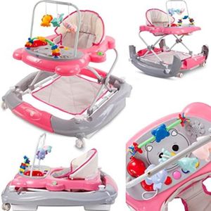 Loopstoel baby - Loopstoel met schommelfunctie - Loopstoeltje baby - Roze