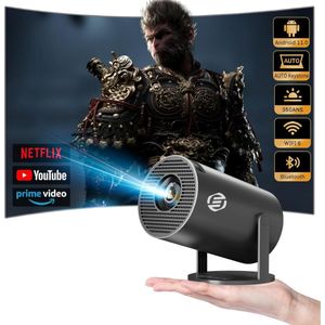 Equivera Mini Beamer - Android TV 11.0 - Draagbaar - 4000 Apps