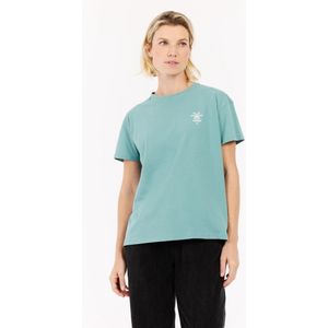 Protest Prtkathy - T shirt Dames - Korte mouwen - Ronde hals – Glacial Blue