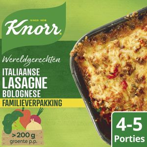 Knorr Wereldgerechten Maaltijdpakket - Italiaanse Lasagne Bolognese XXL - snel, makkelijk en met lekker veel groente - 6 x 351 g