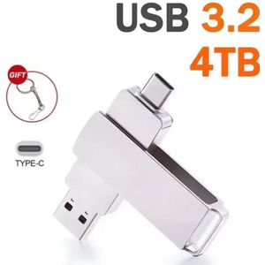 4TB usb flashdrive 4 in 1 | USB-C Stick | externe oplag | Dual Geheugenstick | USB 3.1 | Plug & Play | Universeel | Geschikt voor smartphones, laptop, tablets, PC en meer partybox | mobiel |Extra opslagruimte,samsung android | Draagbaar | Smart USB