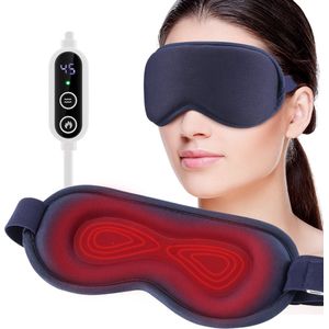 WizBay Premium Select® 2 in 1 Warmte en Vibratie Massage Slaap - Oogmasker Wallen - Oogmasker Warm - Graphene 3 Standen Warmte Massage - 6 Vibratie Massage Standen - USB LED Remote Click - Donker Blauw