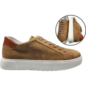 Stravers – Luxe Suede Sneakers Cognac Maat 37 Heren Kleine Maten Sneakers