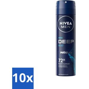 10 x NIVEA MEN - Deospray - Deep Beat - 150 ml -