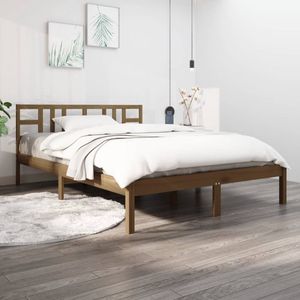 vidaXL-Bedframe-massief-hout-honingbruin-150x200-cm-King-Size