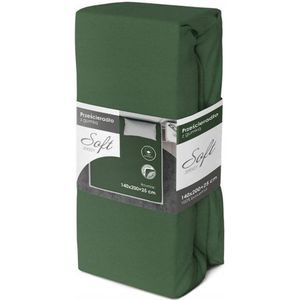 Jersey hoeslaken met elastiek 140x200 cm groen voor matrassen tot 25 cm