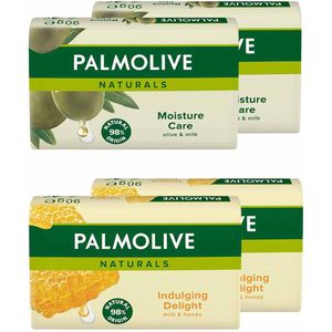 Palmolive Zeepstukken 4-delig Voordeelpakket A - Olive en Milk & Honey en Milk
