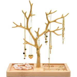 Sieradenboom - Aluminium - Bamboe Voet - Zwart