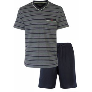 Paul Hopkins Heren Shortama - Pyjama Set - Gestreept - Groen/Blauw - Maat S