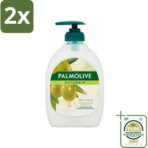 Palmolive - Milk & Olive - Handzeep Met Pomp - Verzorgend & Mild - 500 ml - Voordeelverpakking - 2 stuks - Olijf - Natuurlijke ingrediënten