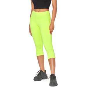 Bellivalini Dames Leggings - Neonbroek - Sport - Capri - Joggingbroek - Sporbroek - Yogabroek - BLV-BLV50-302-LE - Neon Geel - M