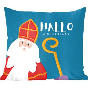 Sierkussen - Sinterklaas Quote Sint - Multicolor - 60 Cm X 60 Cm