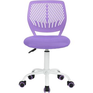 Verstelbare paarse ergonomische bureaustoel zonder armleuning van stof - Homy Casa