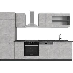Vicco R-Line Complete keukeneenheid – 300 cm , WB Antraciet Beton/antraciet , WB Antraciet