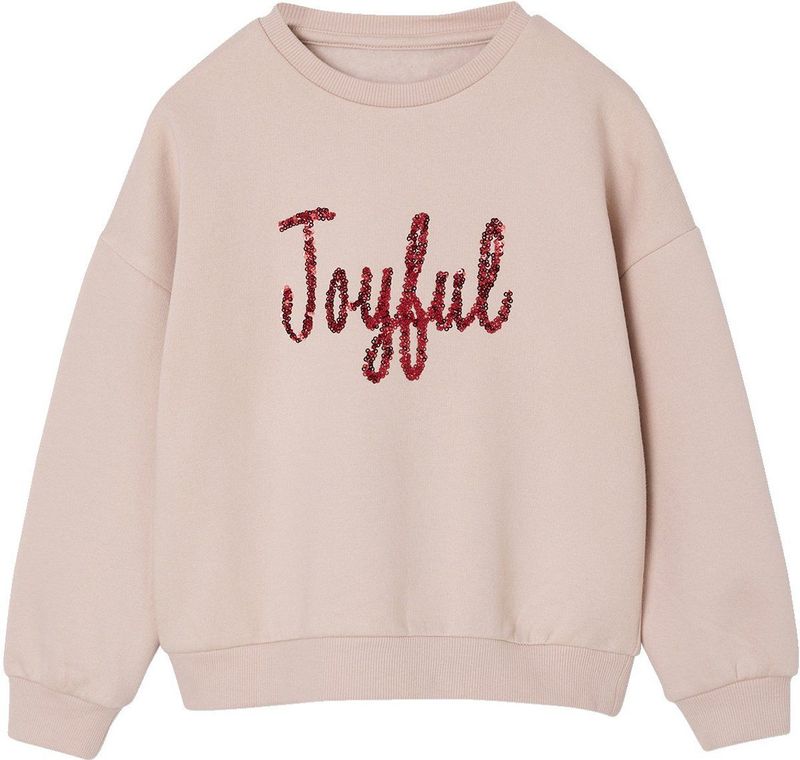 Sweater - Roze - Kerst - Meisjes - Met Boodschap in Pailletten