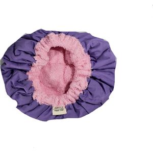 Heat Cap lijnzaad – Lila Paars - licht Roze AfroTy - Heatcap - Conditioning Cap - Warmtekap - Krullend haar - Deep Conditioning - Haar herstellend - head cap winter - Curly Hair - Thermische Haarverzorgingskap - Douchemuts