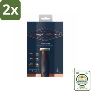 King C. Gillette - Stoppelbaardtrimmer - Style Master - Met 3 Navulmesjes - Voordeelverpakking - 2 stuks - Draadloze trimmer - Baardstyling