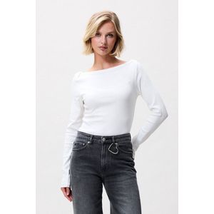 Catwalk Junkie - Boatneck Rib Long Sleeve - Shirt - Gebroken Wit